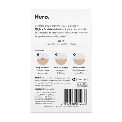 Hero Mighty Patch Invisible + 24 Pack - Discreet Daytime Pimple Patches