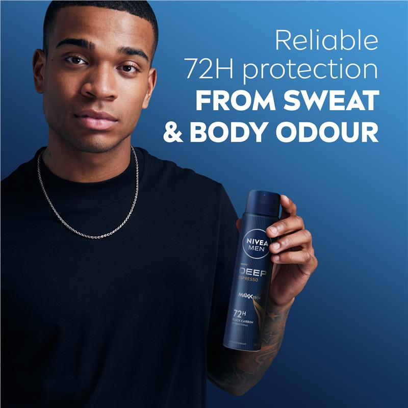 NIVEA MEN Deep Espresso Aerosol Deodorant 72H Protection 250ml