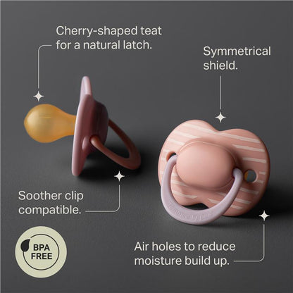 Tommee Tippee Natural Latex Ultimate Fit Soother 6-18 Months 2 Pack Assorted Colours