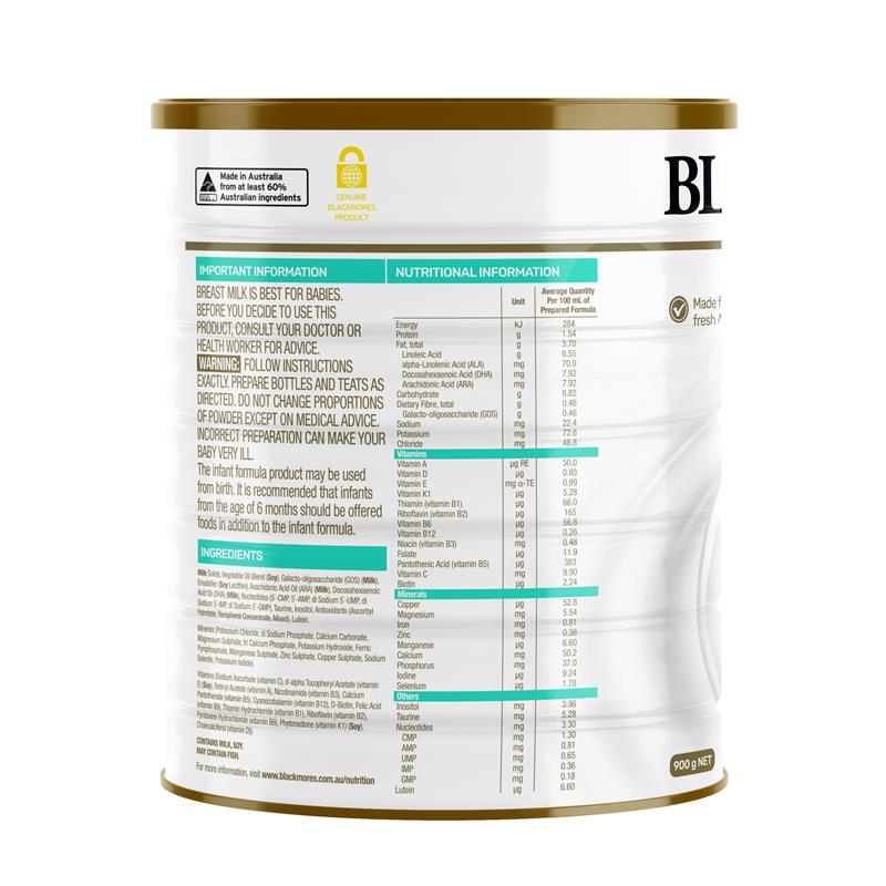 Blackmores Newborn Formula 900g - Essential Nutrition for Infants from Birth to 6 Months