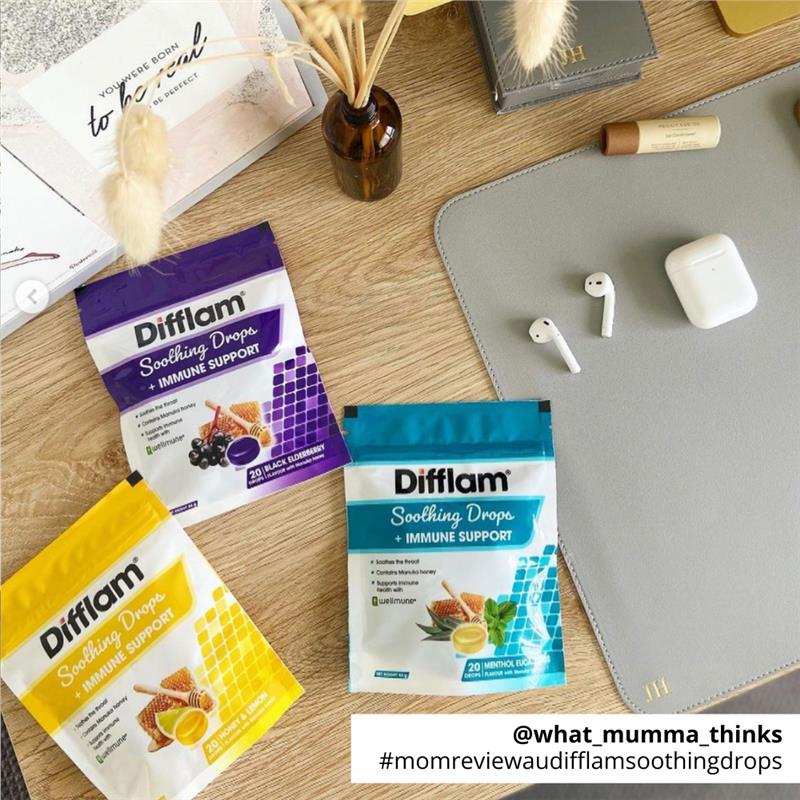 Difflam Soothing Drops with Immune Support - Honey & Lemon Flavor (20 Drops)