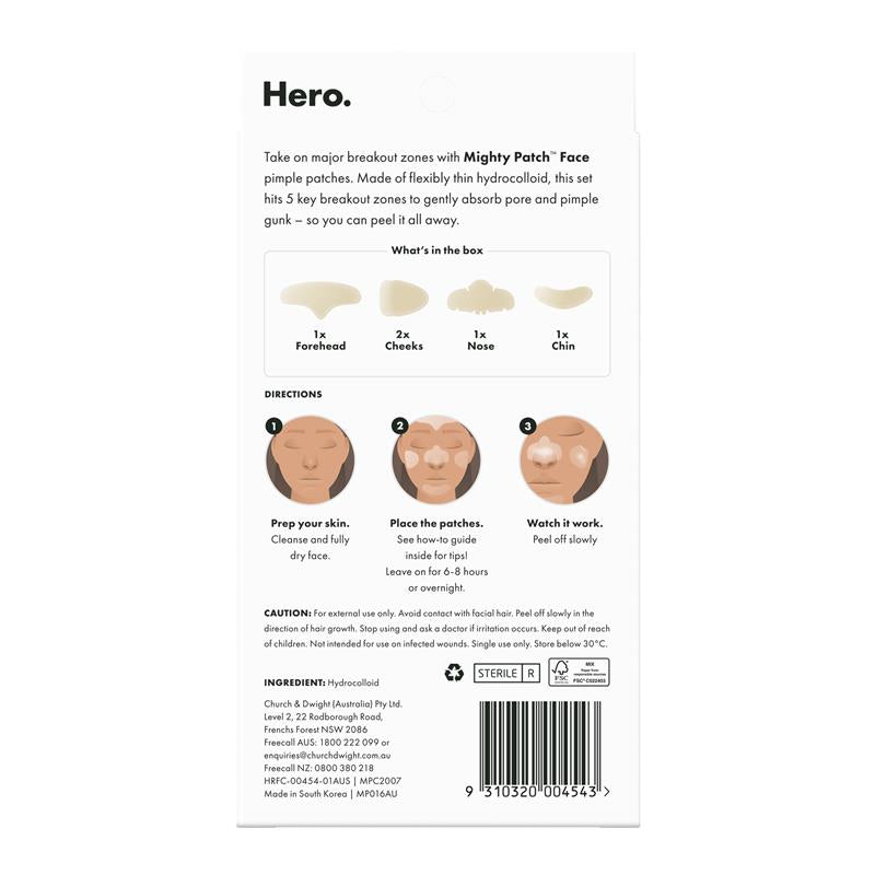 Hero Mighty Patch Face - 5 Pack for Comprehensive Breakout Care