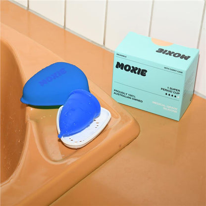Moxie Menstrual Cup with Purse-worthy Pod Super