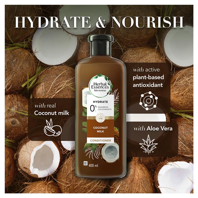 Herbal Essences Bio Renew Hydrate Coconut Milk Conditioner 600ml