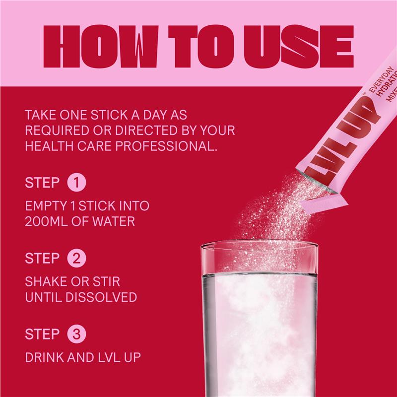 Lvl Up Everyday Hydration Sticks Mixed Berry 10 Pack