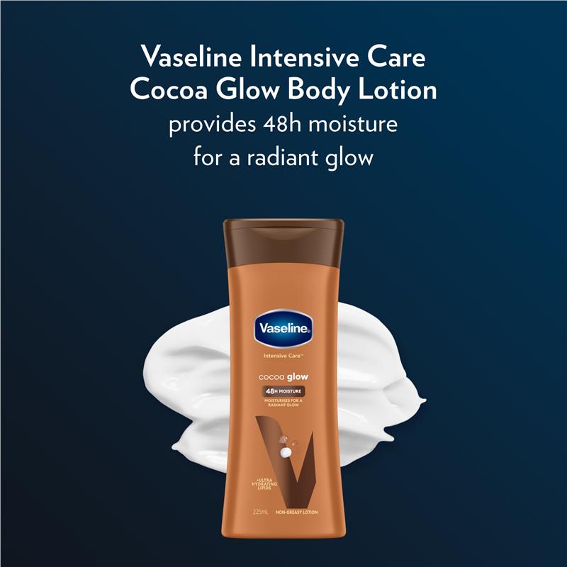 Vaseline Intensive Care Body Lotion Cocoa Glow 225ml - Rich Moisture for Radiant Skin