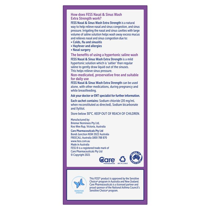 Fess Nasal & Sinus Wash Extra Strength Starter Kit 6 Sachets