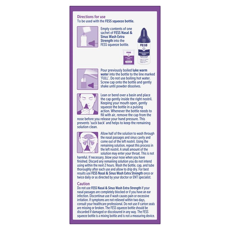 Fess Nasal & Sinus Wash Extra Strength Starter Kit 6 Sachets
