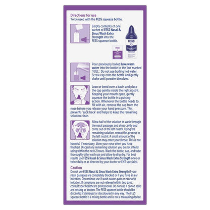 Fess Nasal & Sinus Wash Extra Strength Starter Kit 6 Sachets