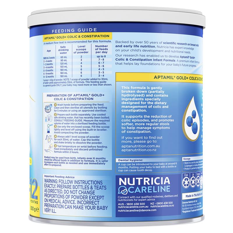 Aptamil Colic & Constipation From Birth 900g