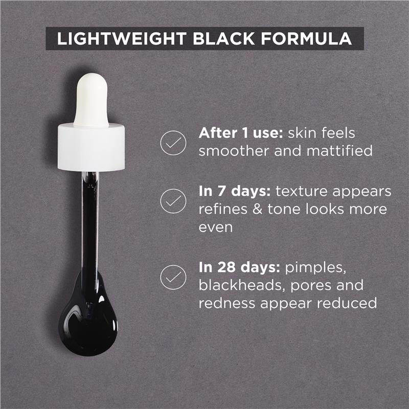 Garnier Pure Active AHA + BHA Charcoal Anti-Blemish Serum 30ml