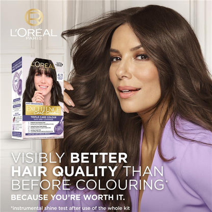 L'Oreal Paris Excellence Cool Creme Permanent Hair Colour 4.11 Ultra Ash Brown