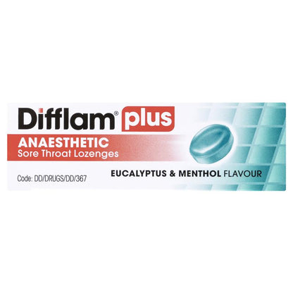 Difflam Plus Anaesthetic Sugar Free Eucalyptus Menthol Lozenges - 16 Count