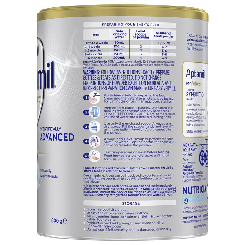 Aptamil Profutura Synbiotic+ Stage 1 Infant Formula 800g