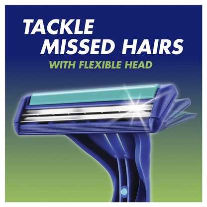 Gillette Blue II Plus Disposable Razors - 20 , 17+3 Blades, Aloe Lubrastrip