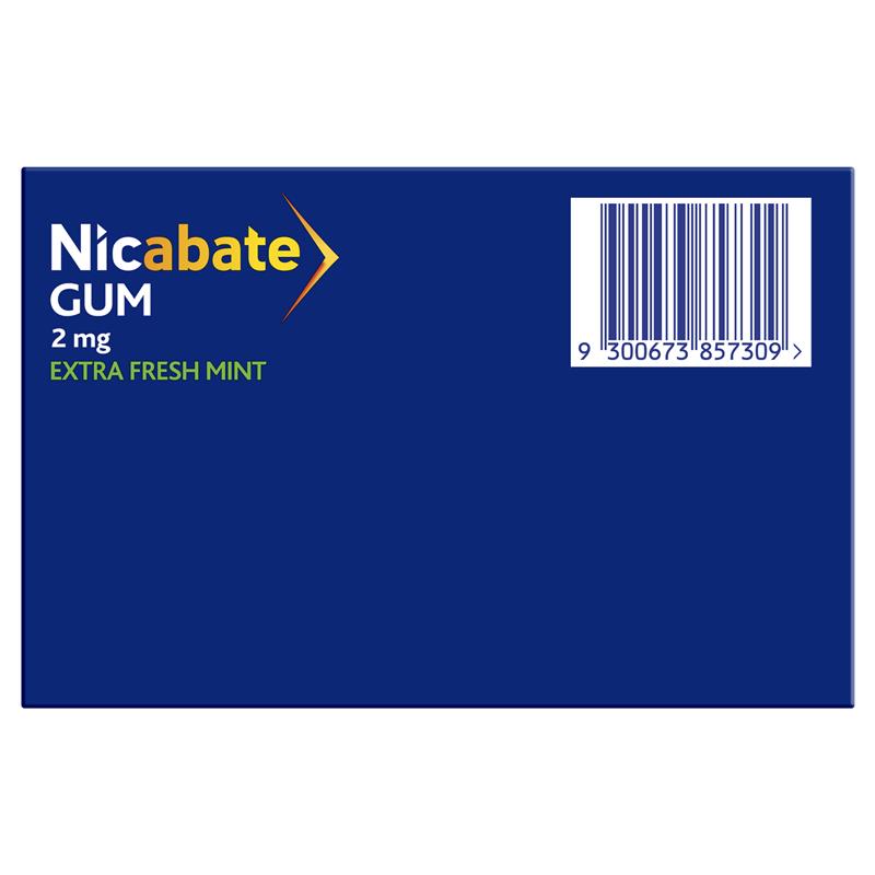 Nicabate Gum 2mg Extra Fresh 250 Pieces - Effective Smoking Cessation Aid