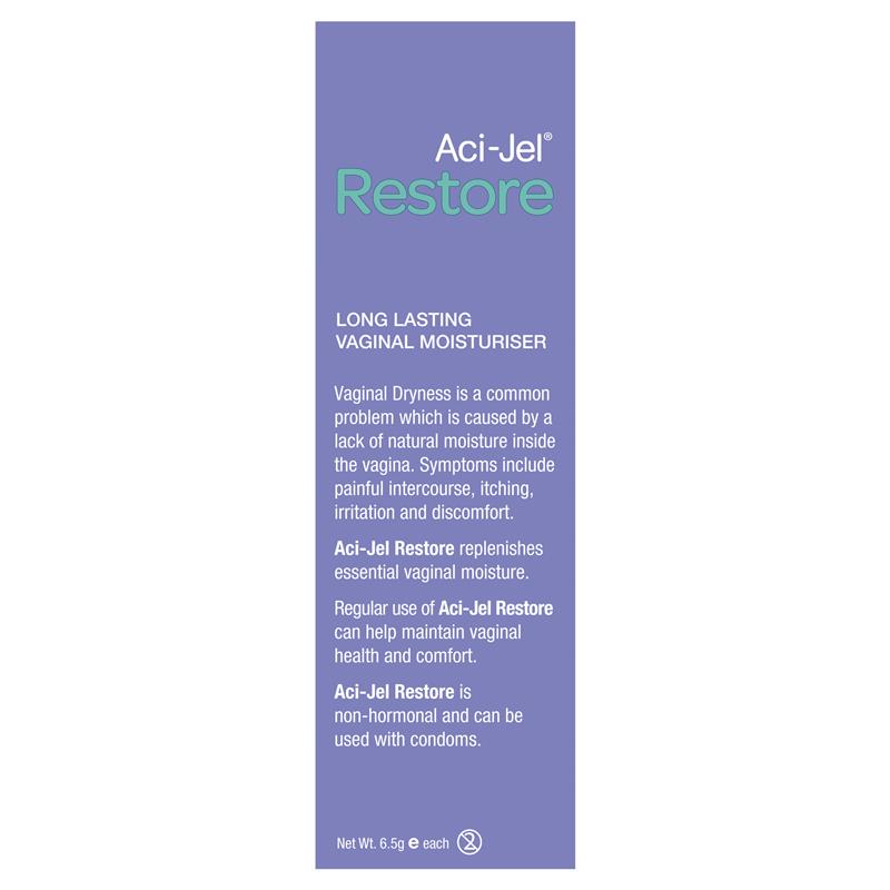 Aci-Jel Restore 6x6.5g Single-Use Vaginal Moisturizer, 18 Day Supply