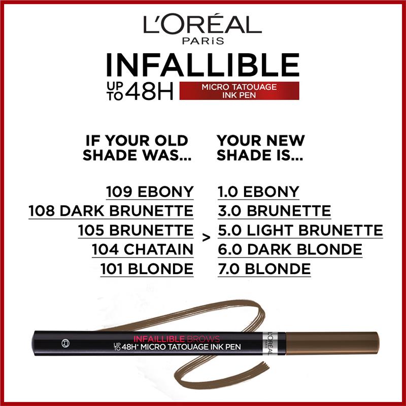 L'Oreal Paris Infallible Brows 48H Micro Tatouage Ink Pen 101 Blonde