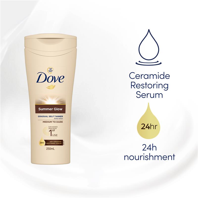 Dove Summerglow Body Lotion Medium to Dark Skin 250ml - Natural Glow