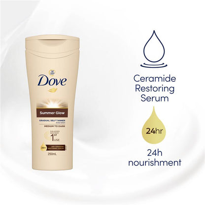 Dove Summerglow Body Lotion Medium to Dark Skin 250ml - Natural Glow