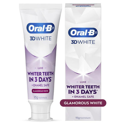 Oral-B 3D White Luxe Glamorous White Toothpaste 95g - Whitening Mint Formula