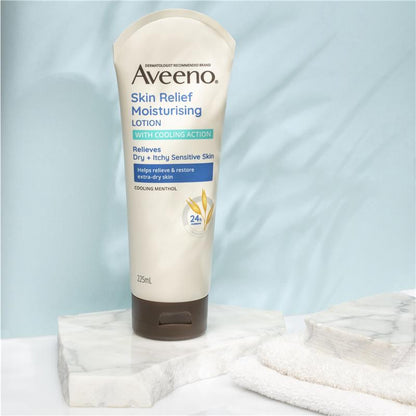 Aveeno Skin Relief Moisturising Body Lotion Cool Action 225ml - Hydrate Sensitive Skin
