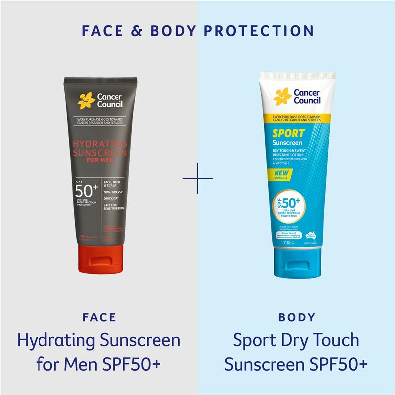 Cancer Council SPF50+ Hydrating Sunscreen For Men 100ml