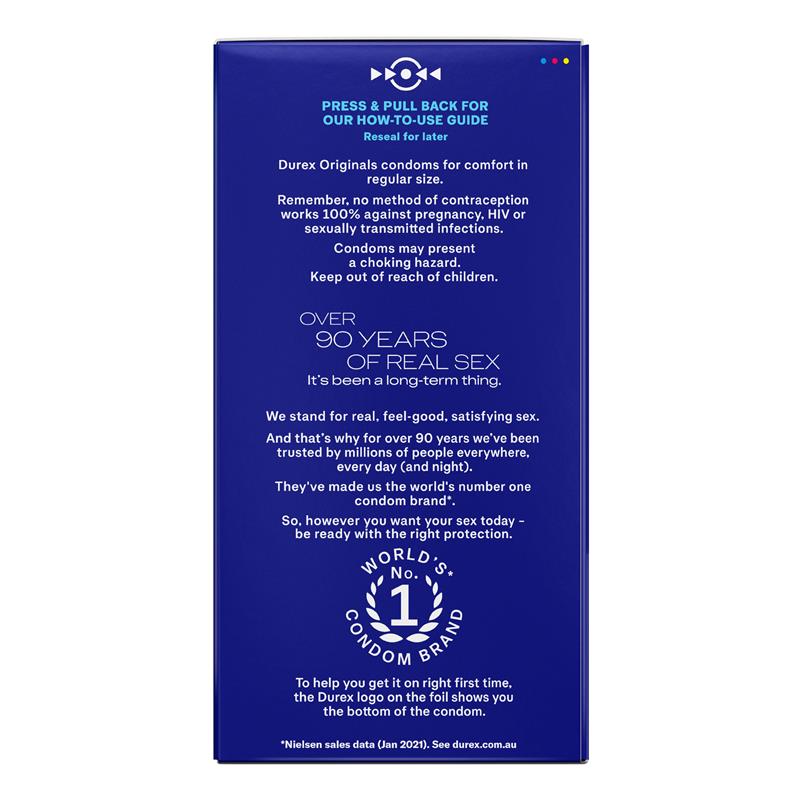 Durex Regular Condoms Original 30 Pack - Reliable Protection & Comfort