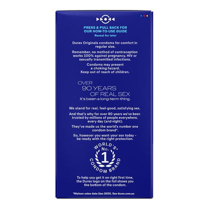 Durex Regular Condoms Original 30 Pack - Reliable Protection & Comfort