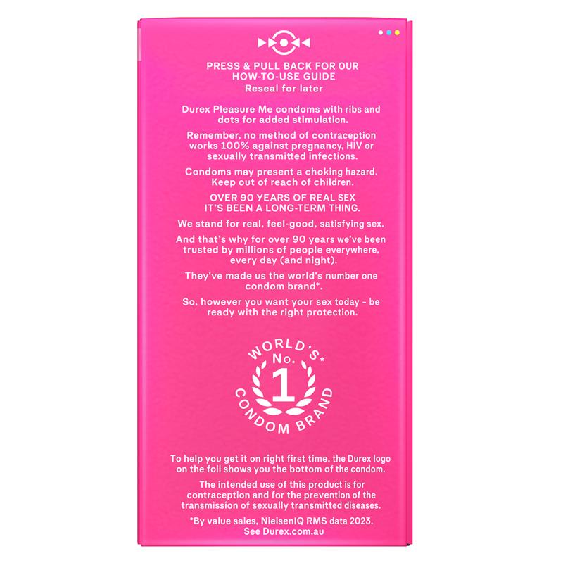 Durex Pleasure Me Condoms 30 Pack
