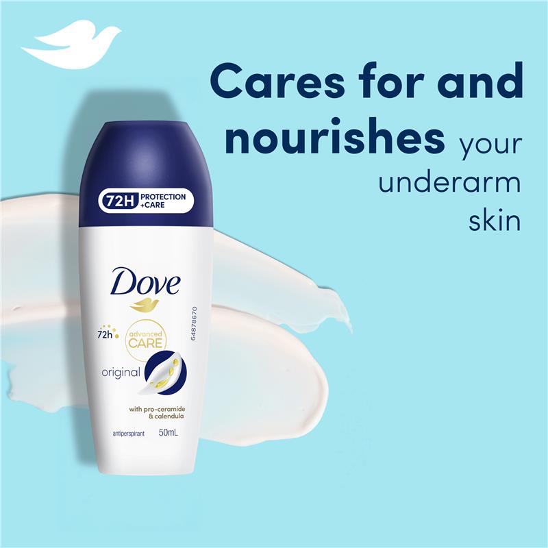 Dove Women Advanced Care Antiperspirant Deodorant 72h Roll On - Original 50ml