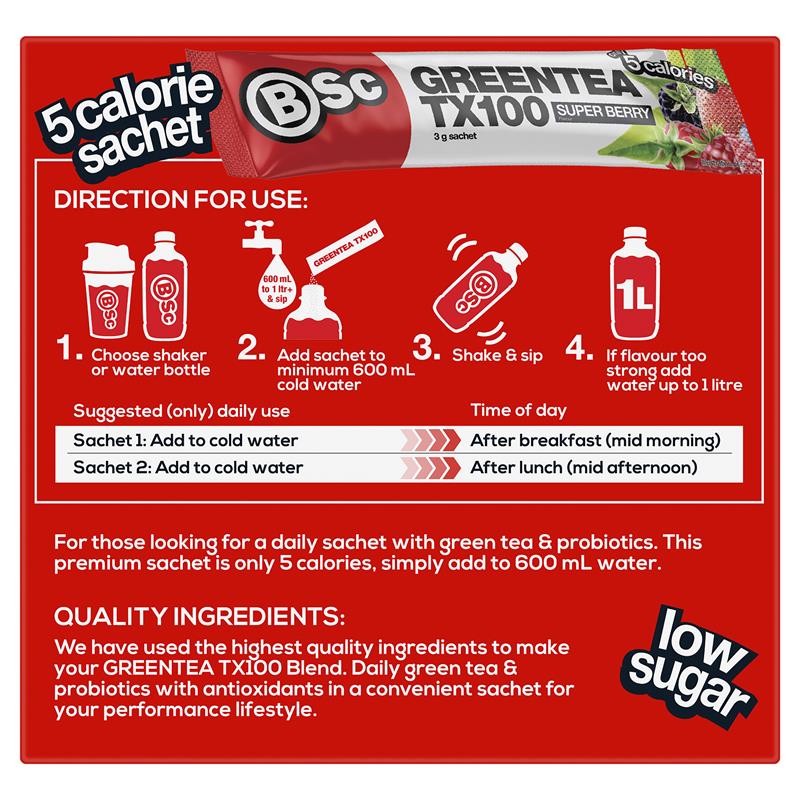BSc Green Tea TX100 Super Berry 60 x 3g Serv