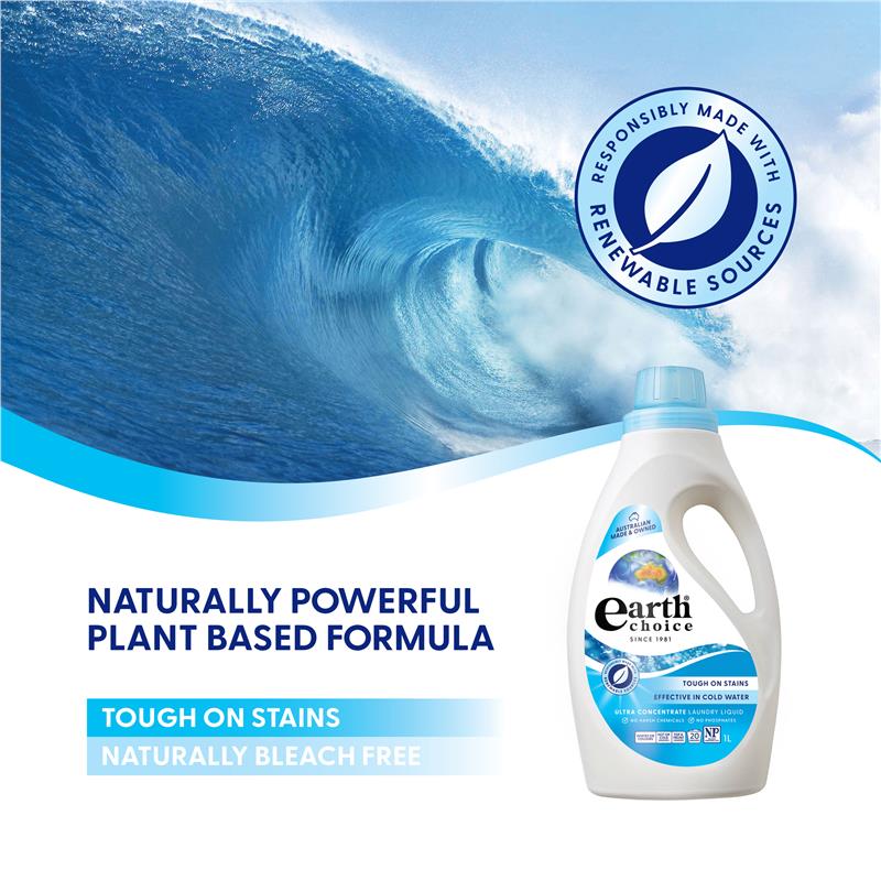 Earth Choice Ultra Concentrate Laundry Liquid 1 Litre - Natural Stain Fighter