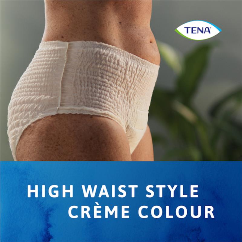 TENA Discreet High Waist Underwear – Large, Crème, 8 Pants