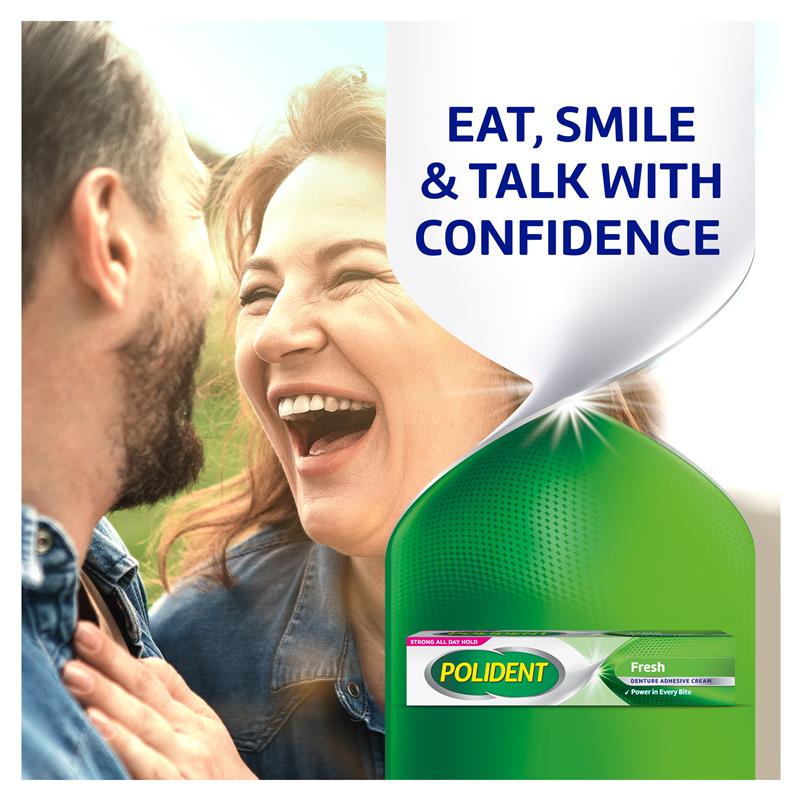 Polident Denture Adhesive Cream - Fresh Mint (2x60g Pack Exclusive Size)