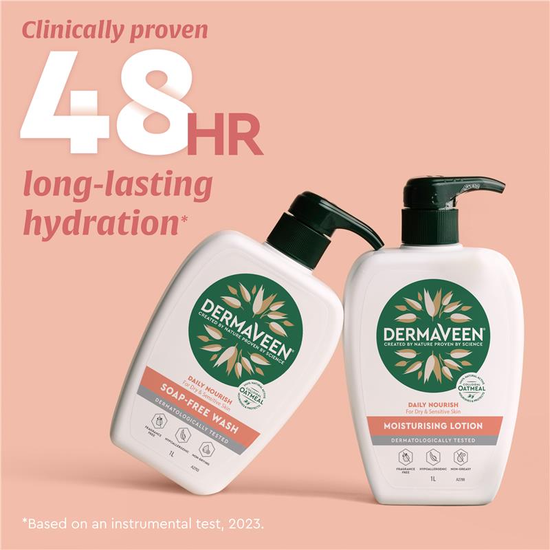 DermaVeen Daily Nourish Moisturising Lotion 1.25L Exclusive Size