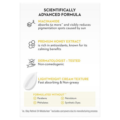 Olay Luminous Niacinamide Honey Peptide Moisturiser 50g