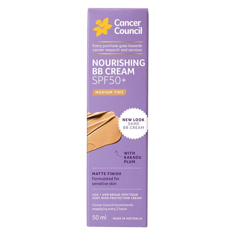 Cancer Council SPF 50+ Face Day Wear BB Cream Matte Medium Tint 50ml - Flawless Finish & UV Protection