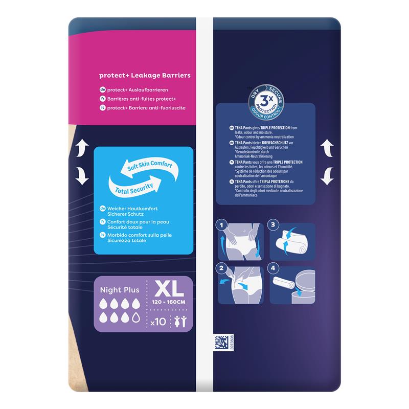 Tena Protect+ Plus Night Incontinence Pants XL - 10 Pants