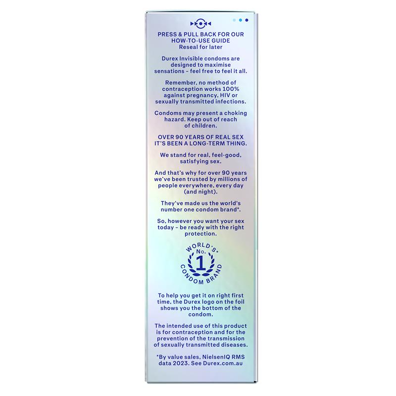Durex Invisible Regular Fit Condoms 10 Pack