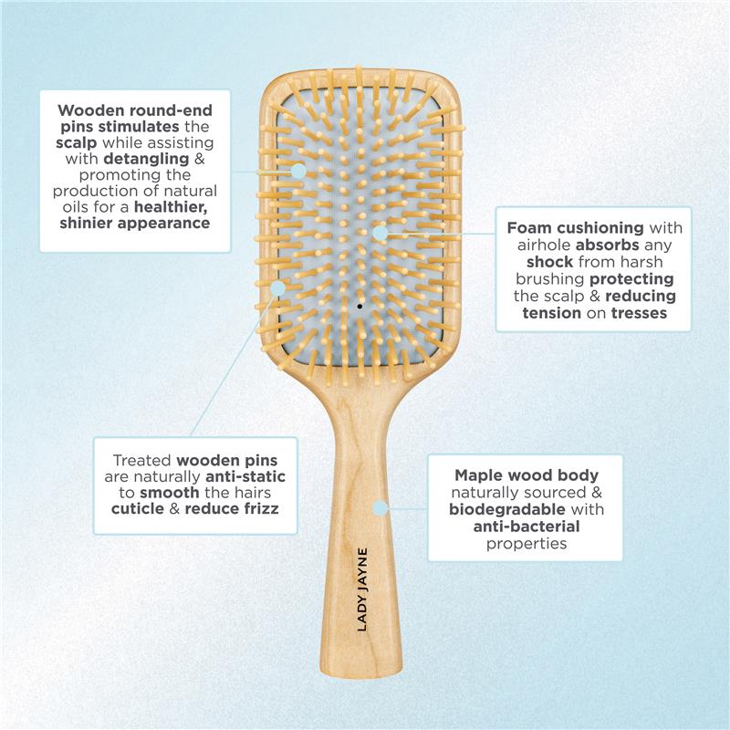 Lady Jayne Paddle Brush (Wooden Brush)