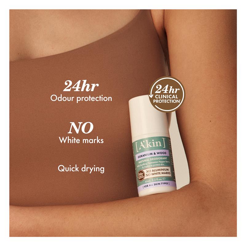 Akin Geranium & Wood Deodorant Roll On 65ml
