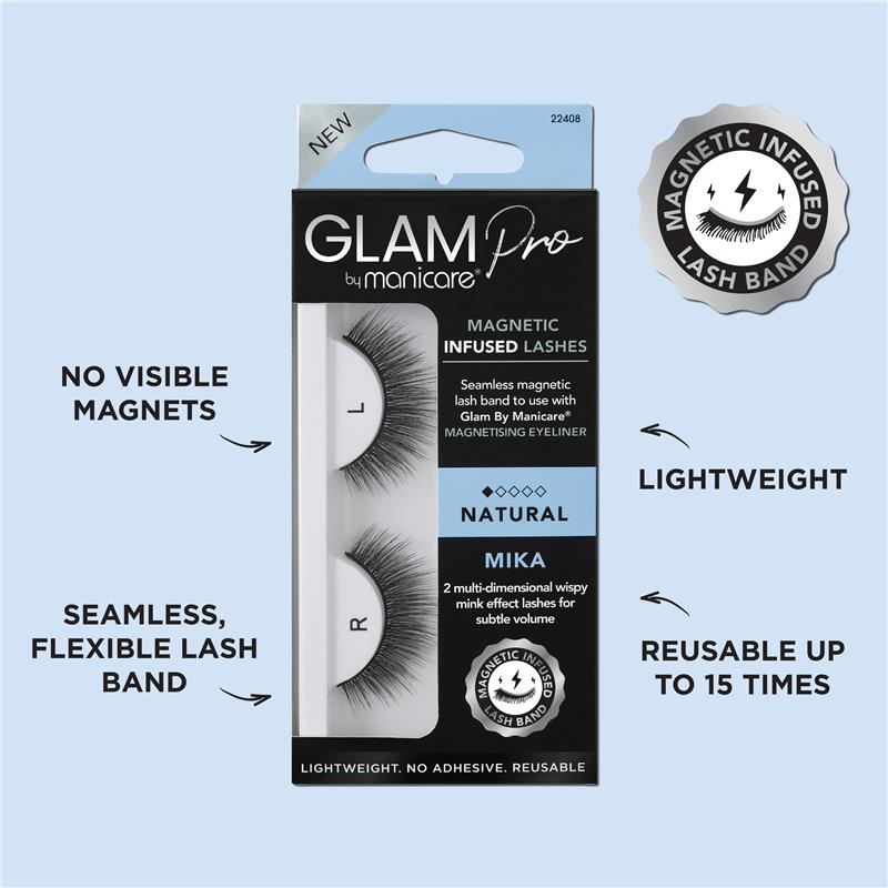 Glam By Manicare Pro Magnetic Infused Mika Lashes Natural
