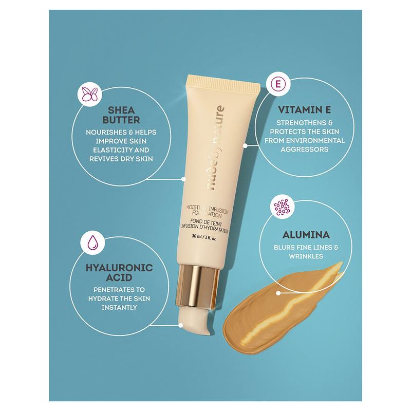 Nude by Nature Moisture Infusion Foundation 30ml W4 Soft Sand