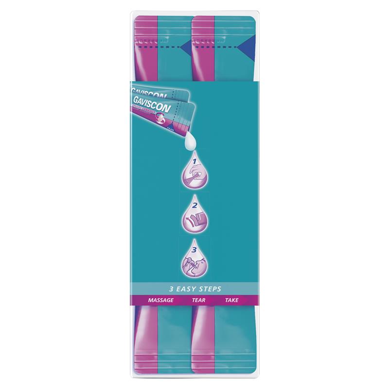 Gaviscon Dual Action Liquid Sachets Peppermint 24 Pack - Soothing Heartburn Relief