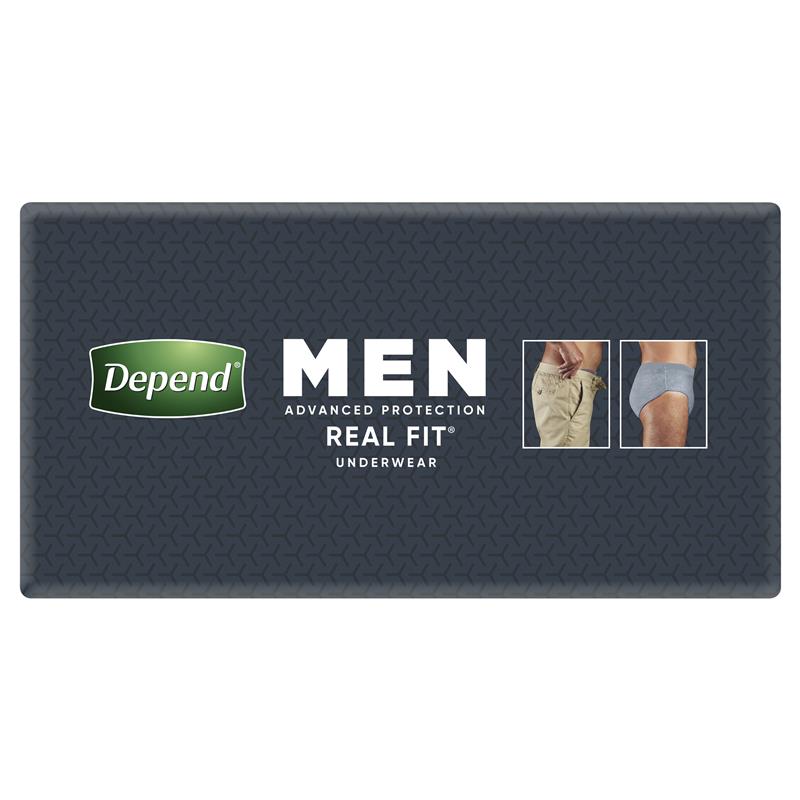 Depend Real Fit Disposable Underwear for Men - Medium, 16 Pack