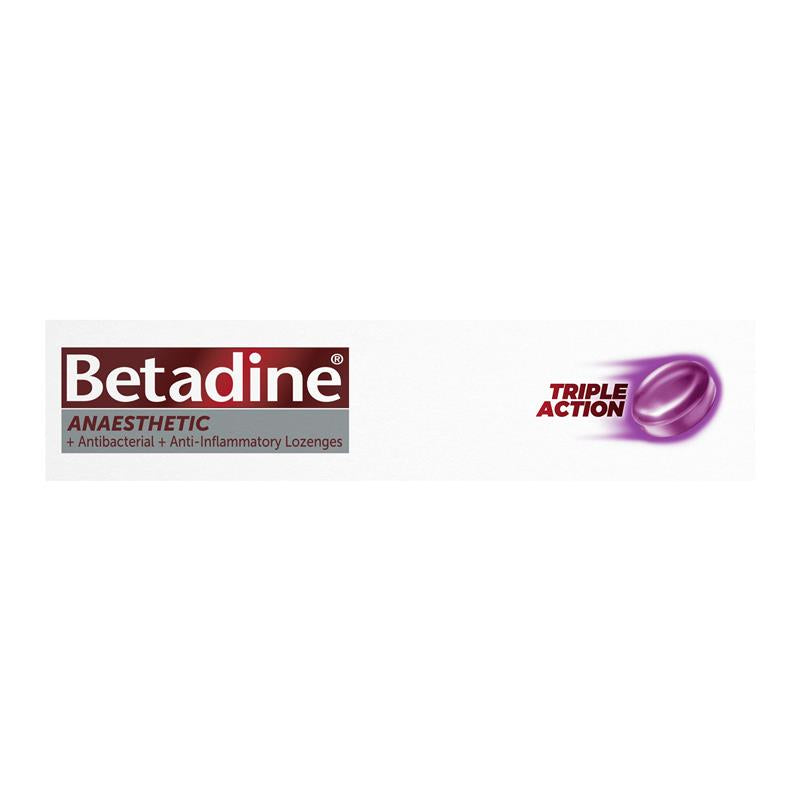 Betadine Sore Throat Anaesthetic Berry 16 Lozenges - Quick Relief