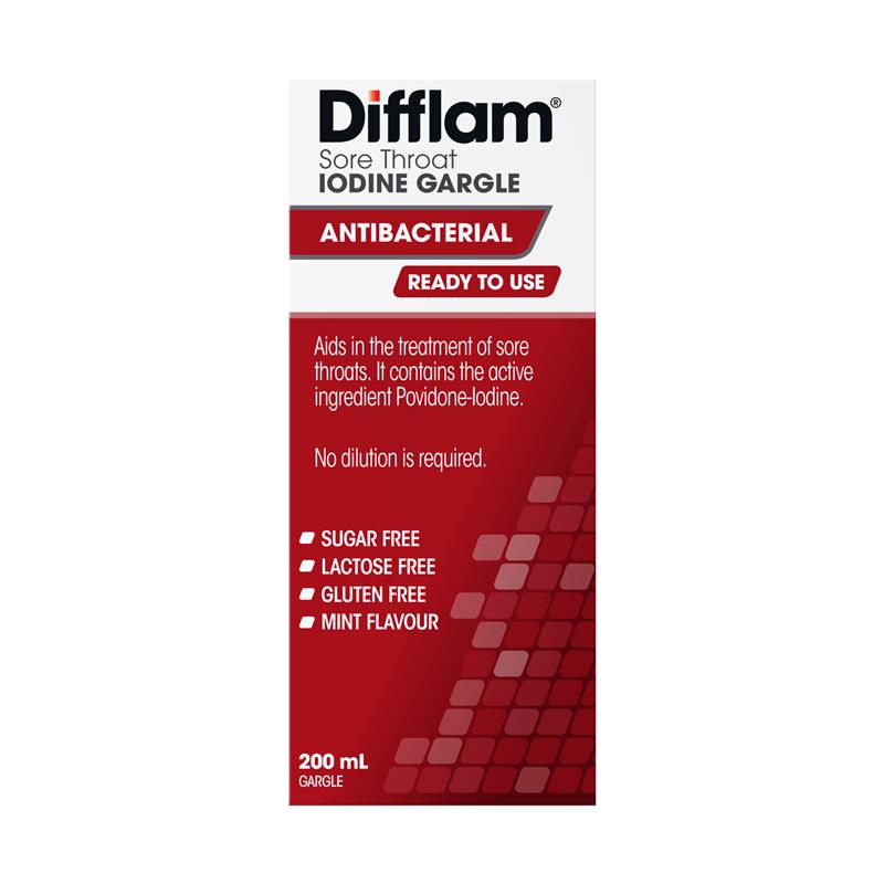 Difflam Plus Ready To Use Sore Throat Gargle - Mint Flavor 200ml