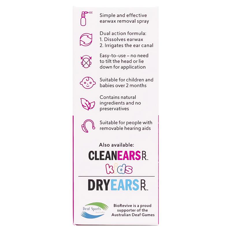 BioRevive Clean Ears Spray 30ml - Gentle Earwax Removal Solution