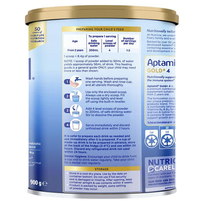 Aptamil Gold+ 4 Junior Nutritional Supplement Milk Drink From 2 Years 900g